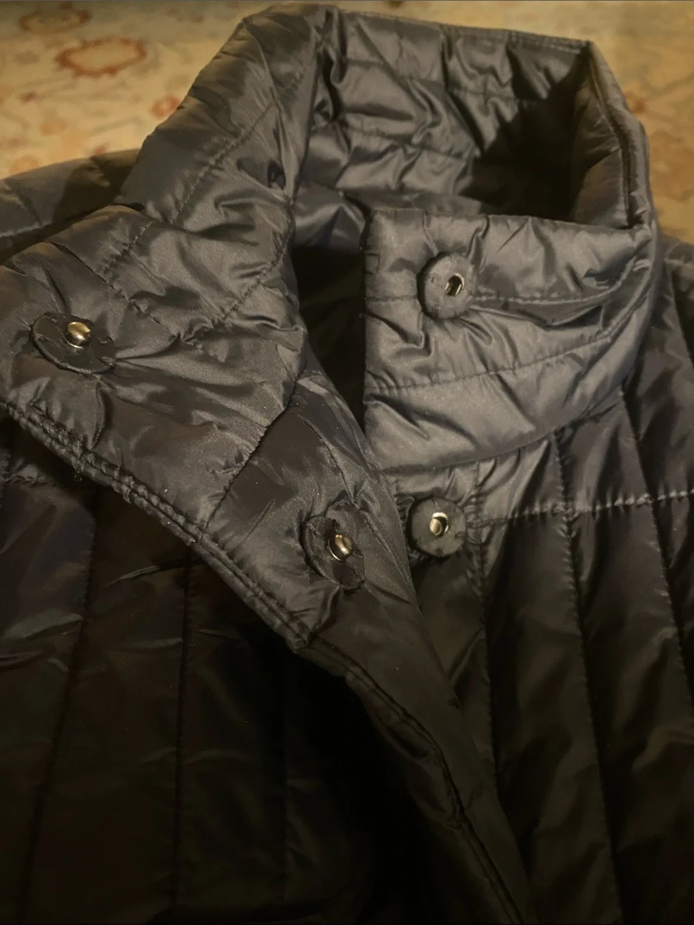💐Eileen Fisher • Black • Quilted • Knee Length • Puffer Coat • Like New - Picture 6 of 13